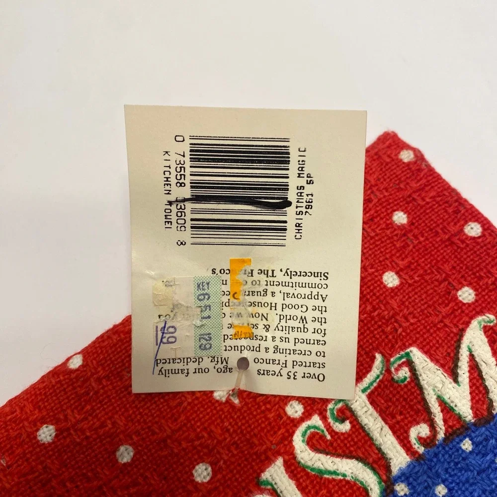 Franco Christmas Classics‎ Kitchen Towels Set 2 Red Cream NEW Vintage Geese